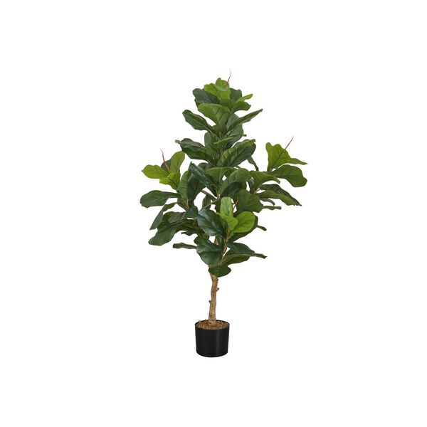 Black Green 47-Inch Indoor Floor Potted Real Touch Decorative Fiddle Artificial Plant, image 1